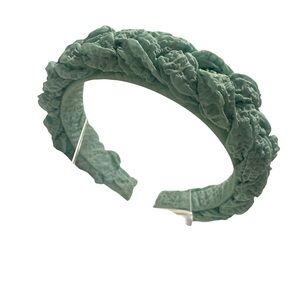 Anthropologie mint seafoam green puffed textured braided headband knot style